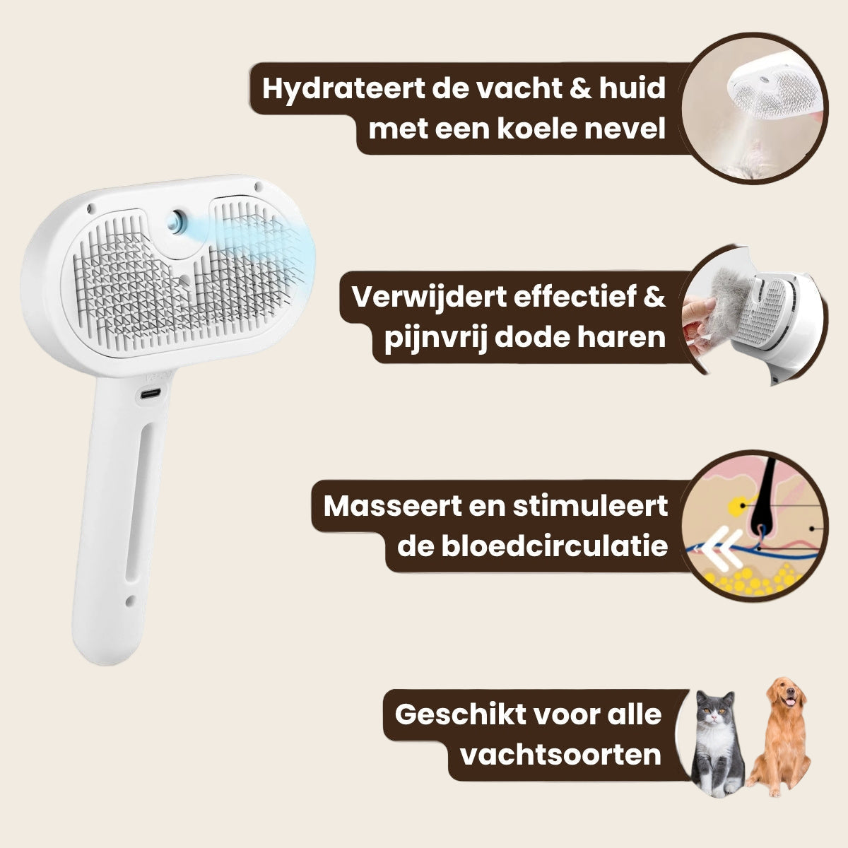 Vrolijke Dieren® Steami Pro – Salonwaardige Vachtverzorging Thuis voor een Gladde, Gezonde Vacht